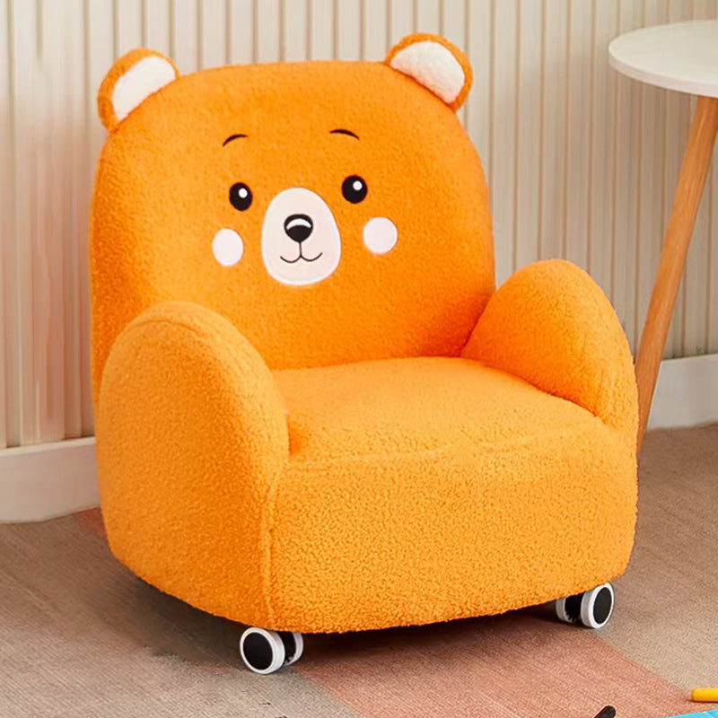 Lumendat Contemporary Creative Lambswool & Wood Square Sofa Chair For Kids Living Room & Bedroom Lumendat