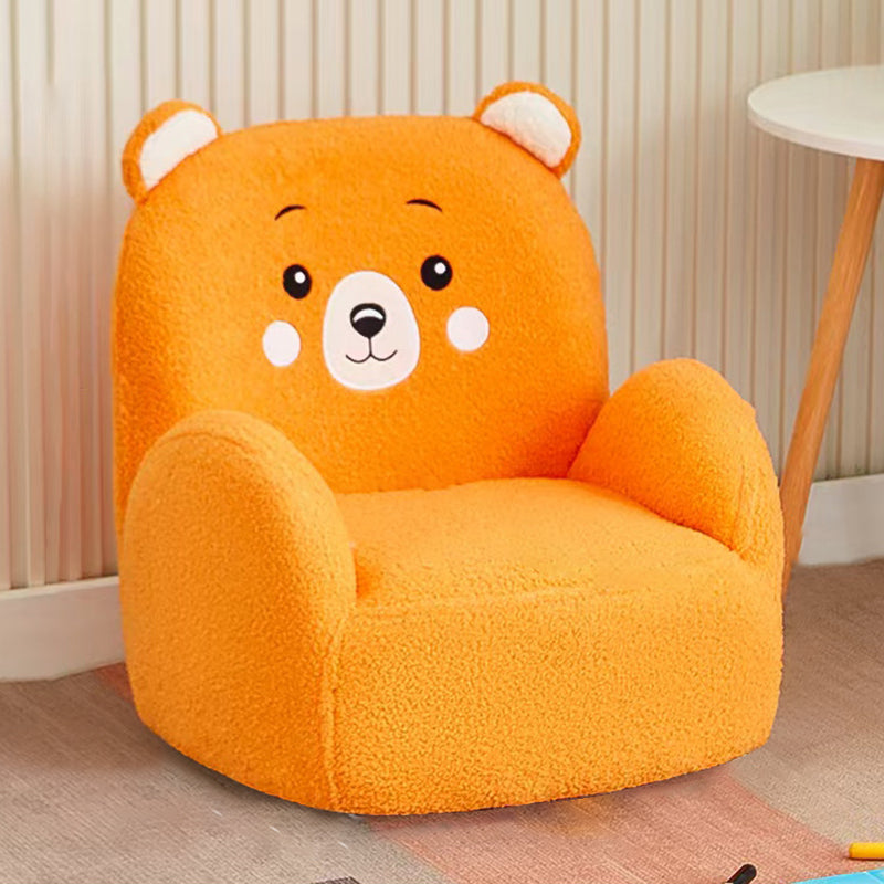 Lumendat Contemporary Creative Lambswool & Wood Square Sofa Chair For Kids Living Room & Bedroom Lumendat