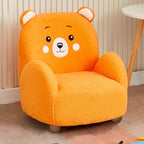 Lumendat Contemporary Creative Lambswool & Wood Square Sofa Chair For Kids Living Room & Bedroom Lumendat