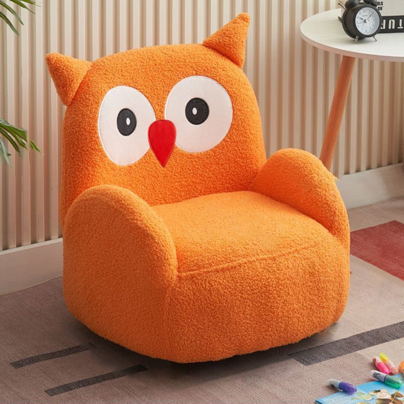 Lumendat Contemporary Creative Lambswool & Wood Square Sofa Chair For Kids Living Room & Bedroom Lumendat
