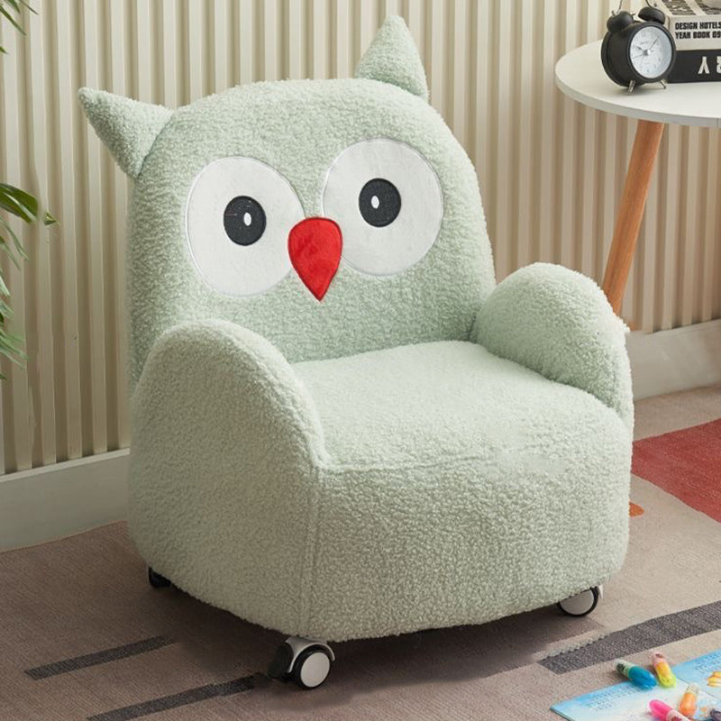 Lumendat Contemporary Creative Lambswool & Wood Square Sofa Chair For Kids Living Room & Bedroom Lumendat