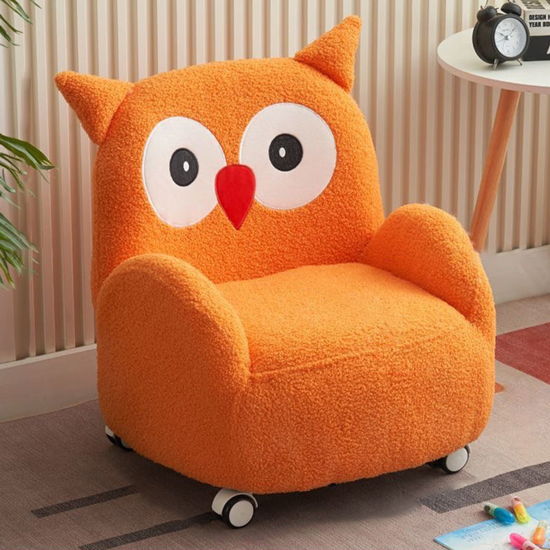 Lumendat Contemporary Creative Lambswool & Wood Square Sofa Chair For Kids Living Room & Bedroom Lumendat