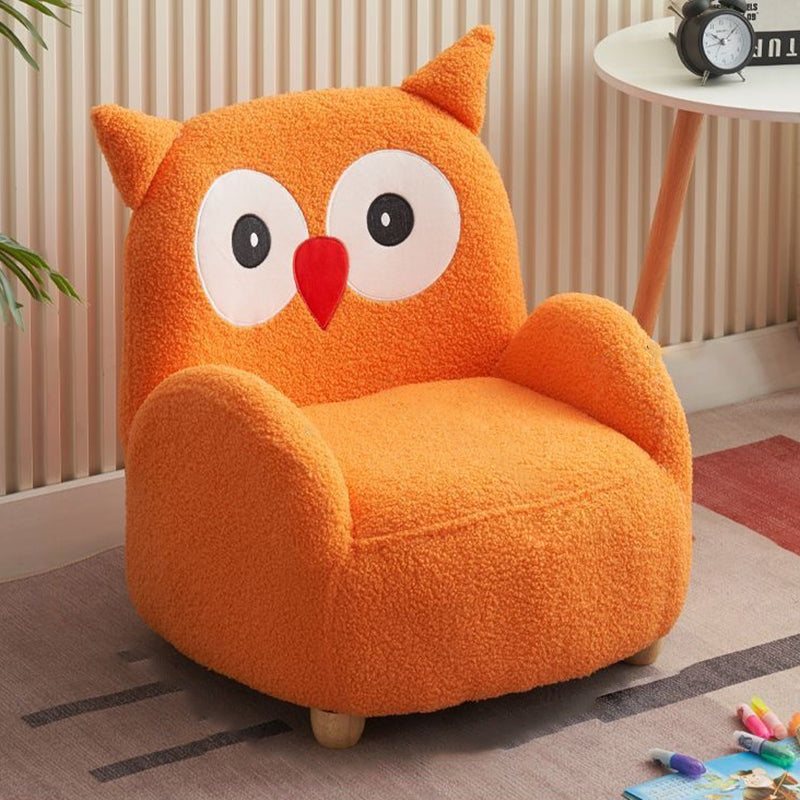 Lumendat Contemporary Creative Lambswool & Wood Square Sofa Chair For Kids Living Room & Bedroom Lumendat