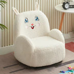 Lumendat Contemporary Creative Lambswool & Wood Square Sofa Chair For Kids Living Room & Bedroom Lumendat