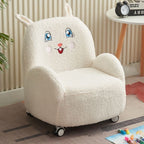 Lumendat Contemporary Creative Lambswool & Wood Square Sofa Chair For Kids Living Room & Bedroom Lumendat