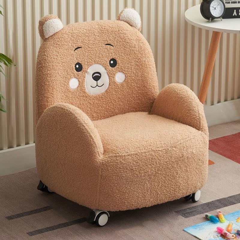 Lumendat Contemporary Creative Lambswool & Wood Square Sofa Chair For Kids Living Room & Bedroom Lumendat