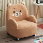 Lumendat Contemporary Creative Lambswool & Wood Square Sofa Chair For Kids Living Room & Bedroom Lumendat