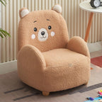 Lumendat Contemporary Creative Lambswool & Wood Square Sofa Chair For Kids Living Room & Bedroom Lumendat