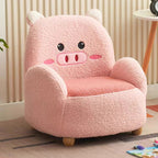 Lumendat Contemporary Creative Lambswool & Wood Square Sofa Chair For Kids Living Room & Bedroom Lumendat