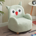 Lumendat Contemporary Creative Lambswool & Wood Square Sofa Chair For Kids Living Room & Bedroom Lumendat