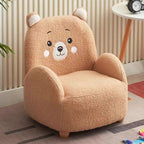 Lumendat Contemporary Creative Lambswool & Wood Square Sofa Chair For Kids Living Room & Bedroom Lumendat