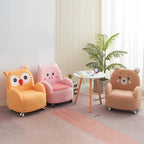Lumendat Contemporary Creative Lambswool & Wood Square Sofa Chair For Kids Living Room & Bedroom Lumendat