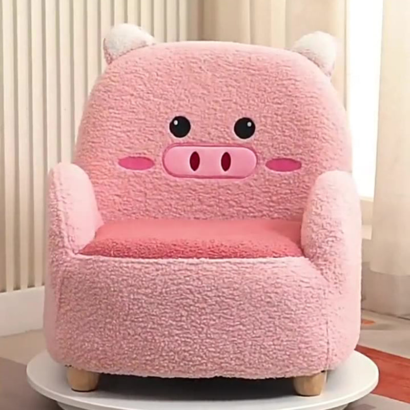 Lumendat Contemporary Creative Lambswool & Wood Square Sofa Chair For Kids Living Room & Bedroom Lumendat