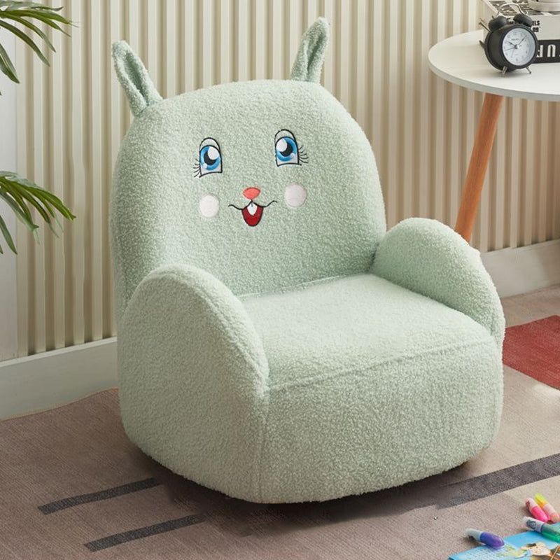 Lumendat Contemporary Creative Lambswool & Wood Square Sofa Chair For Kids Living Room & Bedroom Lumendat