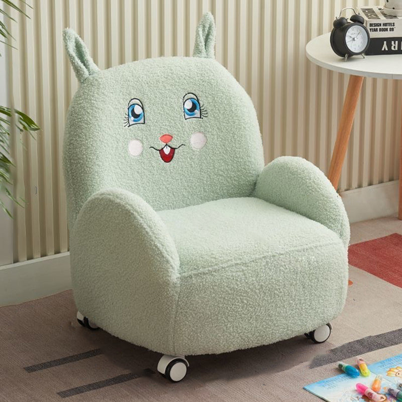 Lumendat Contemporary Creative Lambswool & Wood Square Sofa Chair For Kids Living Room & Bedroom Lumendat