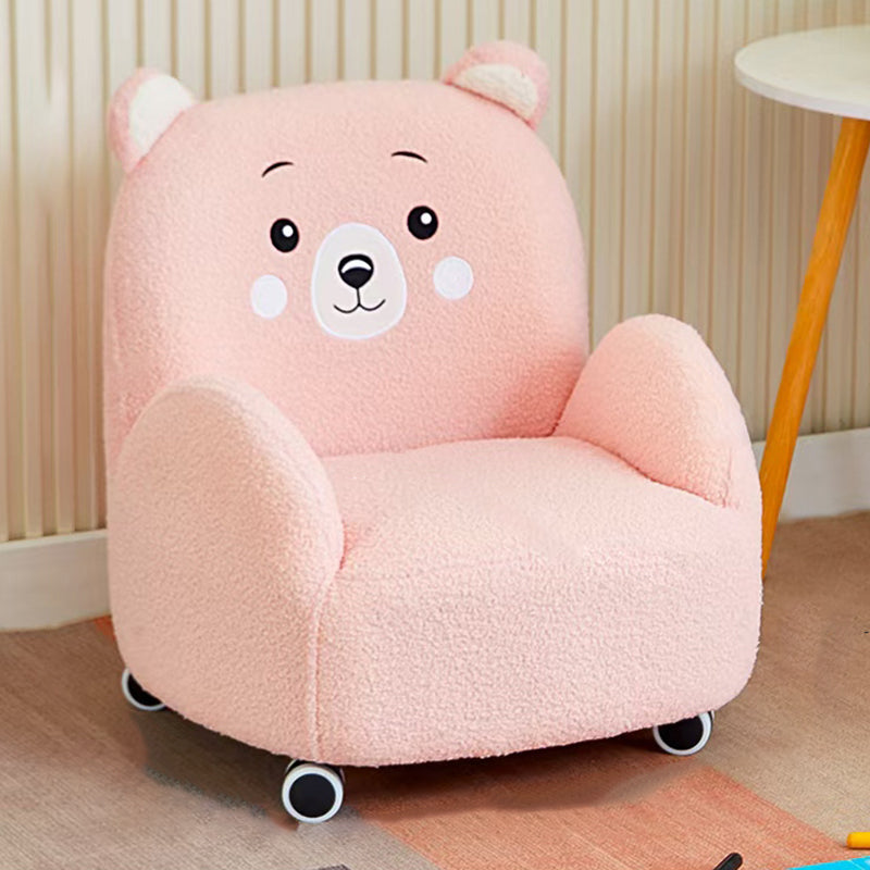 Lumendat Contemporary Creative Lambswool & Wood Square Sofa Chair For Kids Living Room & Bedroom Lumendat