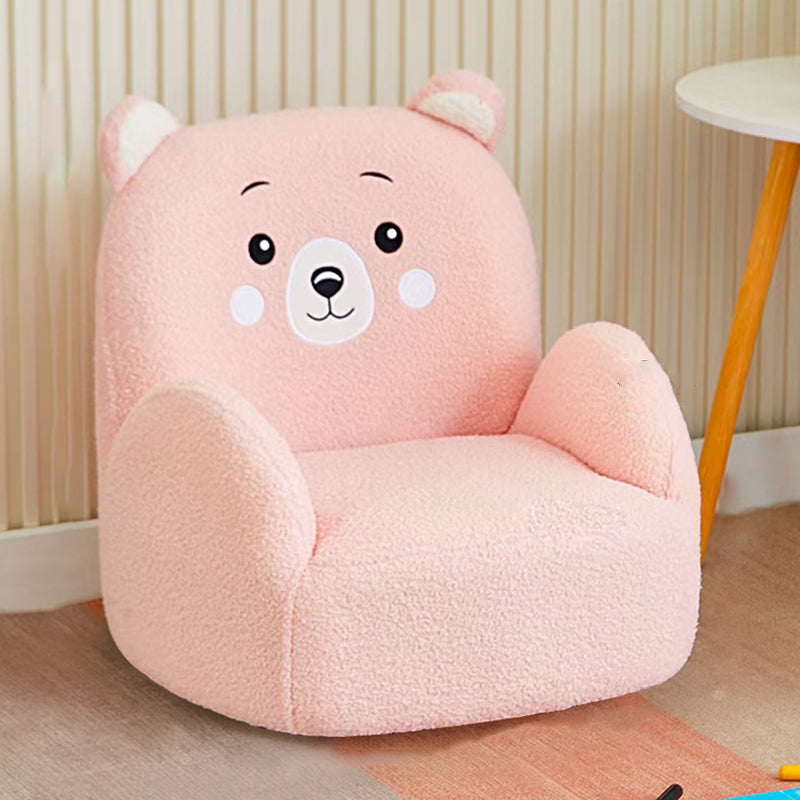 Lumendat Contemporary Creative Lambswool & Wood Square Sofa Chair For Kids Living Room & Bedroom Lumendat