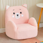 Lumendat Contemporary Creative Lambswool & Wood Square Sofa Chair For Kids Living Room & Bedroom Lumendat