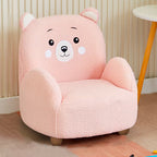 Lumendat Contemporary Creative Lambswool & Wood Square Sofa Chair For Kids Living Room & Bedroom Lumendat