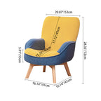 Lumendat Modern Minimalist Teddy Velvet & Wood Curved Sofa Chair With Foldable Backrest For Kids Bedroom & Living Room Lumendat
