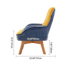 Lumendat Modern Minimalist Teddy Velvet & Wood Curved Sofa Chair With Foldable Backrest For Kids Bedroom & Living Room Lumendat