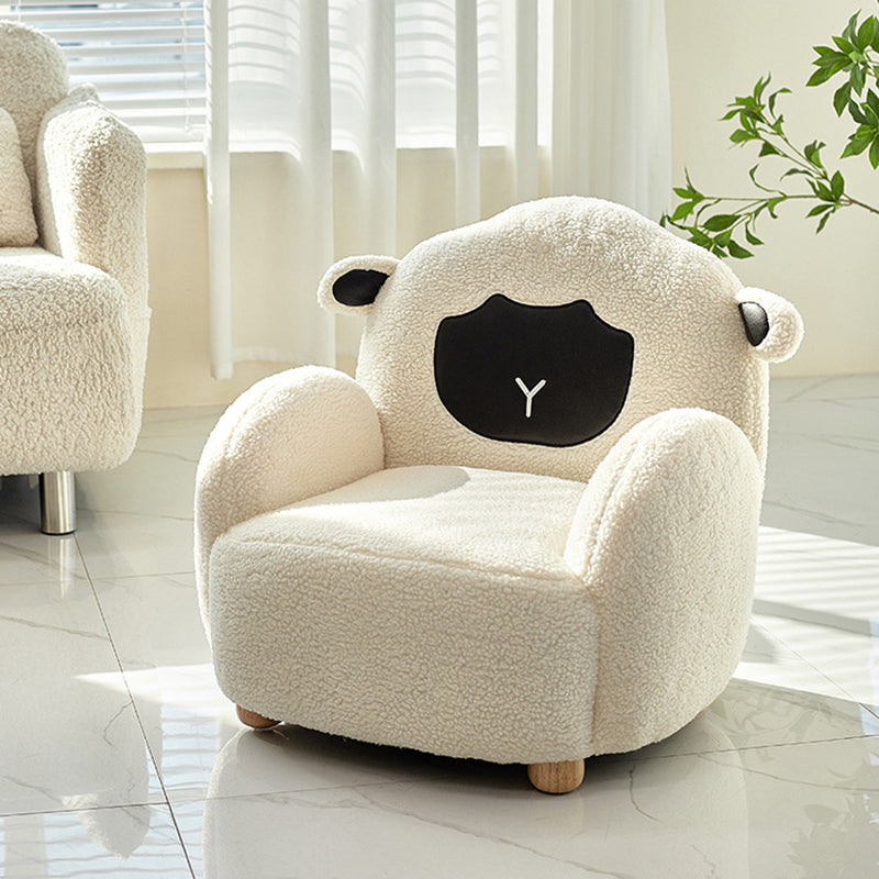 Lumendat Contemporary Creative Lambswool & Wood Animal-Shaped Sofa Chair For Kids Bedroom & Living Room Lumendat
