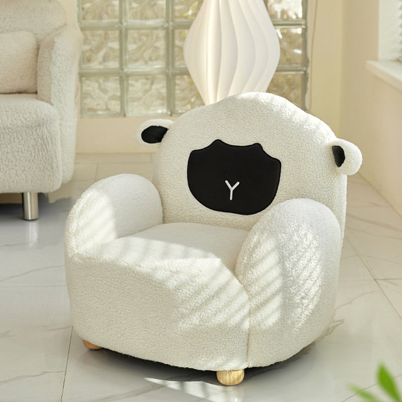 Lumendat Contemporary Creative Lambswool & Wood Animal-Shaped Sofa Chair For Kids Bedroom & Living Room Lumendat