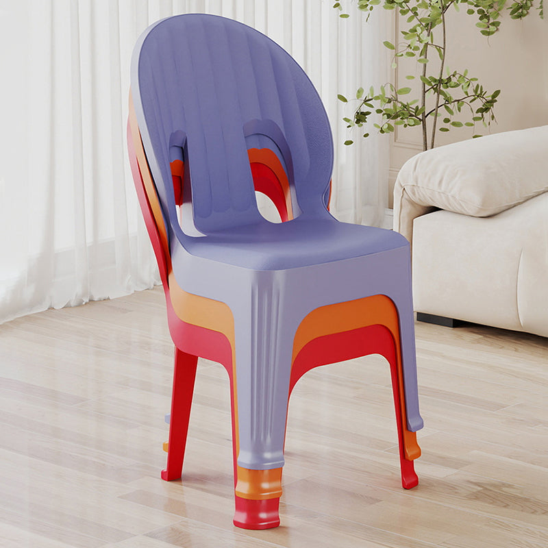 Lumendat Contemporary Creative Shell-Shaped PP Plastic Stackable Kids Dining Chair Backrest Armless For Dining Room & Kitchen Lumendat