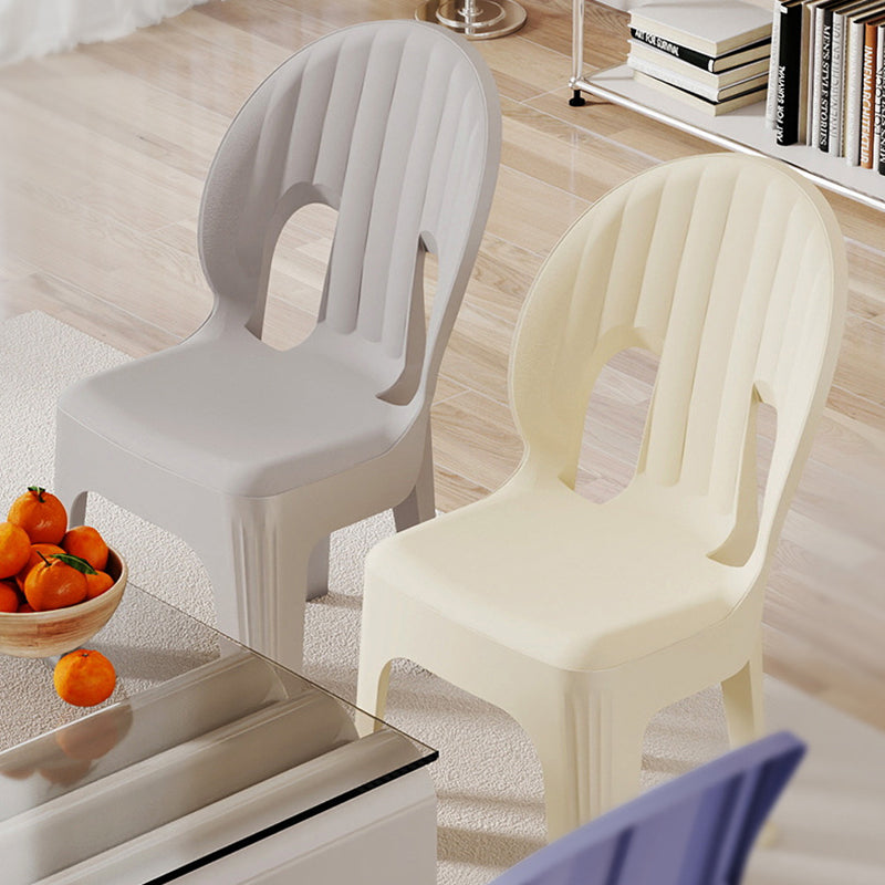 Lumendat Contemporary Creative Shell-Shaped PP Plastic Stackable Kids Dining Chair Backrest Armless For Dining Room & Kitchen Lumendat
