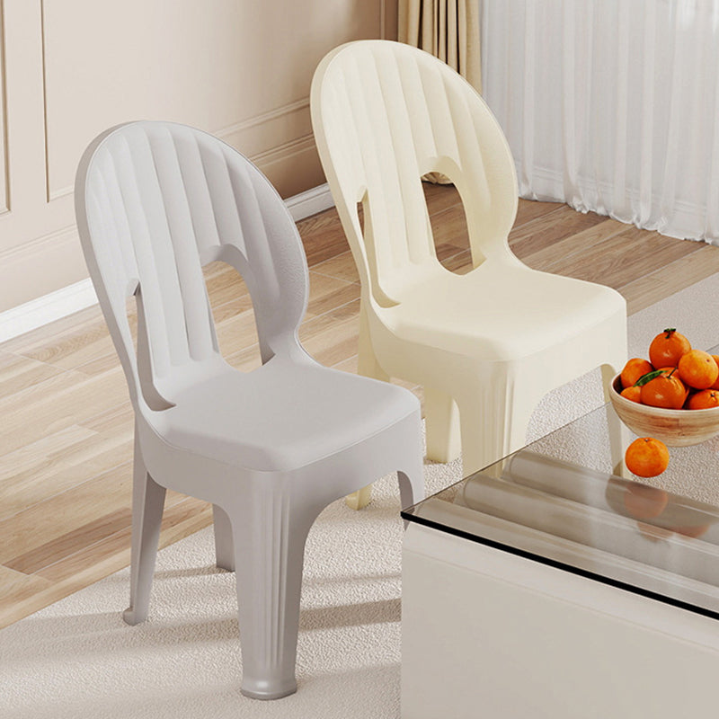 Lumendat Contemporary Creative Shell-Shaped PP Plastic Stackable Kids Dining Chair Backrest Armless For Dining Room & Kitchen Lumendat