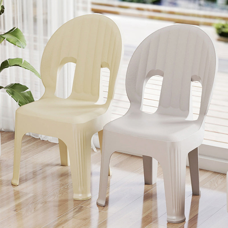 Lumendat Contemporary Creative Shell-Shaped PP Plastic Stackable Kids Dining Chair Backrest Armless For Dining Room & Kitchen Lumendat