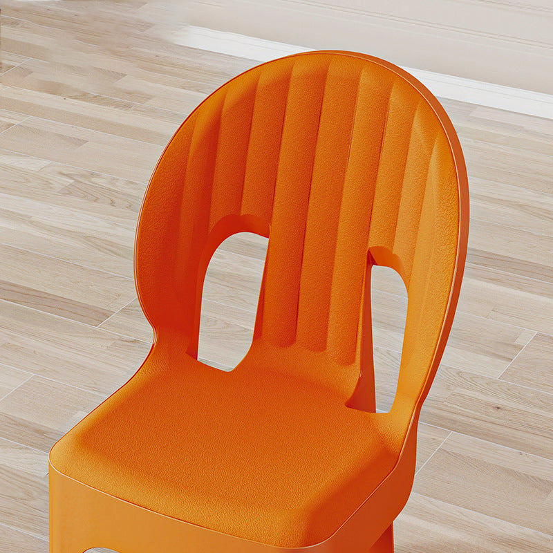 Lumendat Contemporary Creative Shell-Shaped PP Plastic Stackable Kids Dining Chair Backrest Armless For Dining Room & Kitchen Lumendat