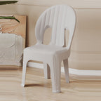 Lumendat Contemporary Creative Shell-Shaped PP Plastic Stackable Kids Dining Chair Backrest Armless For Dining Room & Kitchen Lumendat