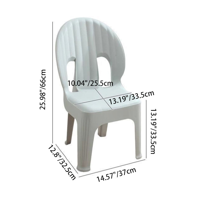 Lumendat Contemporary Creative Shell-Shaped PP Plastic Stackable Kids Dining Chair Backrest Armless For Dining Room & Kitchen Lumendat