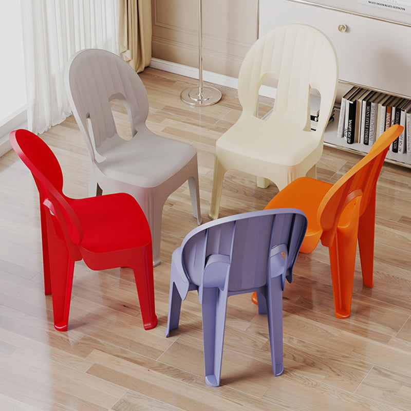 Lumendat Contemporary Creative Shell-Shaped PP Plastic Stackable Kids Dining Chair Backrest Armless For Dining Room & Kitchen Lumendat