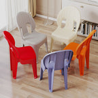 Lumendat Contemporary Creative Shell-Shaped PP Plastic Stackable Kids Dining Chair Backrest Armless For Dining Room & Kitchen Lumendat