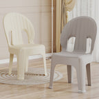 Lumendat Contemporary Creative Shell-Shaped PP Plastic Stackable Kids Dining Chair Backrest Armless For Dining Room & Kitchen Lumendat