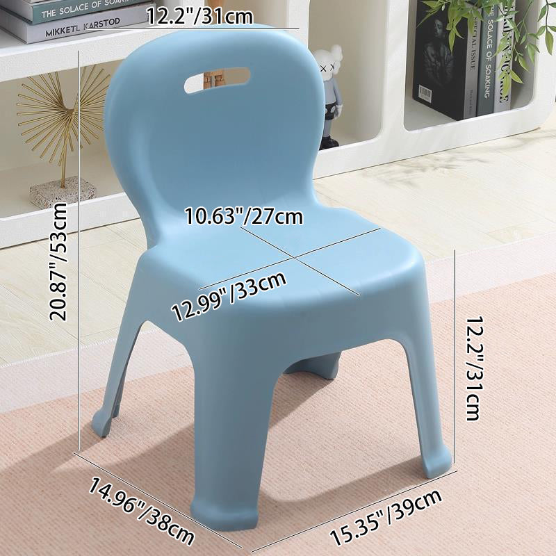 Lumendat Modern Minimalist Arc Shape PP Plastic Stackable Kids Low Stool Backrest Armless For Living Room Lumendat