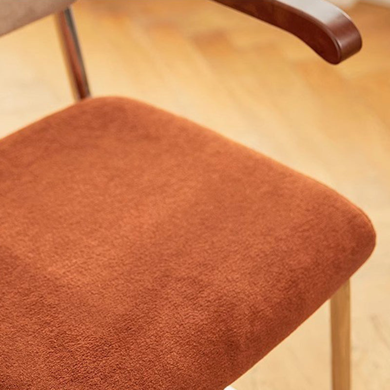 Traditional Vintage Ergonomics Lune Flannelette Iron Solid Wood Sponge Desk Chair Backrest Armrest For Home Office DFM-F