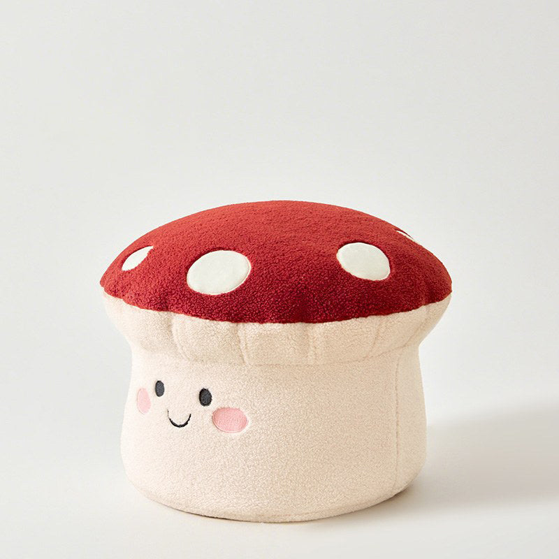 Lumendat Contemporary Creative Cartoon Mushroom Short Plush EPP Kids Low Stool Backless Armless For Living Room Lumendat