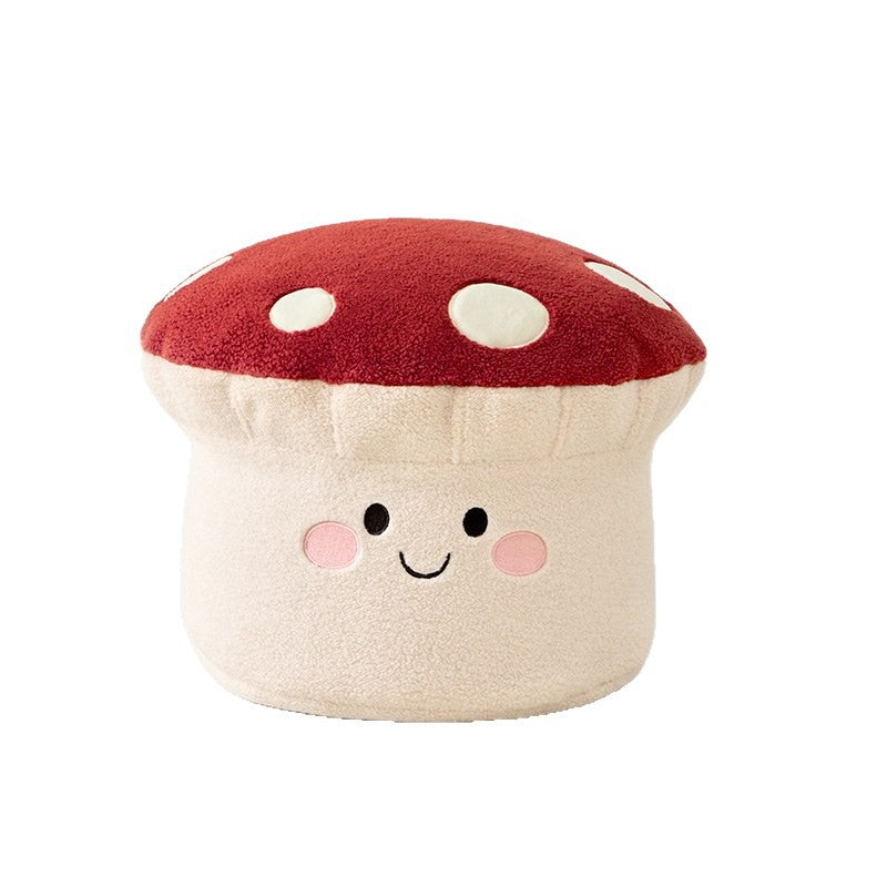Lumendat Contemporary Creative Cartoon Mushroom Short Plush EPP Kids Low Stool Backless Armless For Living Room Lumendat
