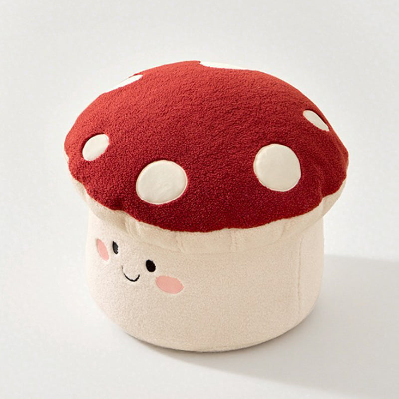 Lumendat Contemporary Creative Cartoon Mushroom Short Plush EPP Kids Low Stool Backless Armless For Living Room Lumendat