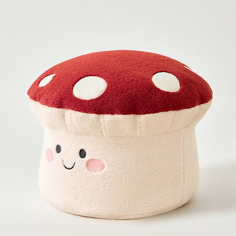 Lumendat Contemporary Creative Cartoon Mushroom Short Plush EPP Kids Low Stool Backless Armless For Living Room Lumendat