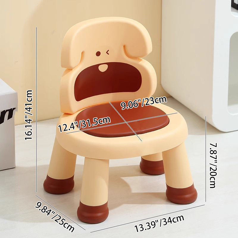 Lumendat Modern Art Deco Cartoon Dog-Shaped PP Plastic Kids Low Stool Backrest Armless For Living Room Lumendat