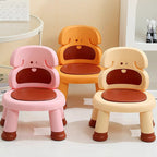 Lumendat Modern Art Deco Cartoon Dog-Shaped PP Plastic Kids Low Stool Backrest Armless For Living Room Lumendat