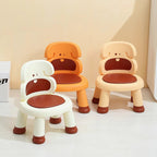 Lumendat Modern Art Deco Cartoon Dog-Shaped PP Plastic Kids Low Stool Backrest Armless For Living Room Lumendat