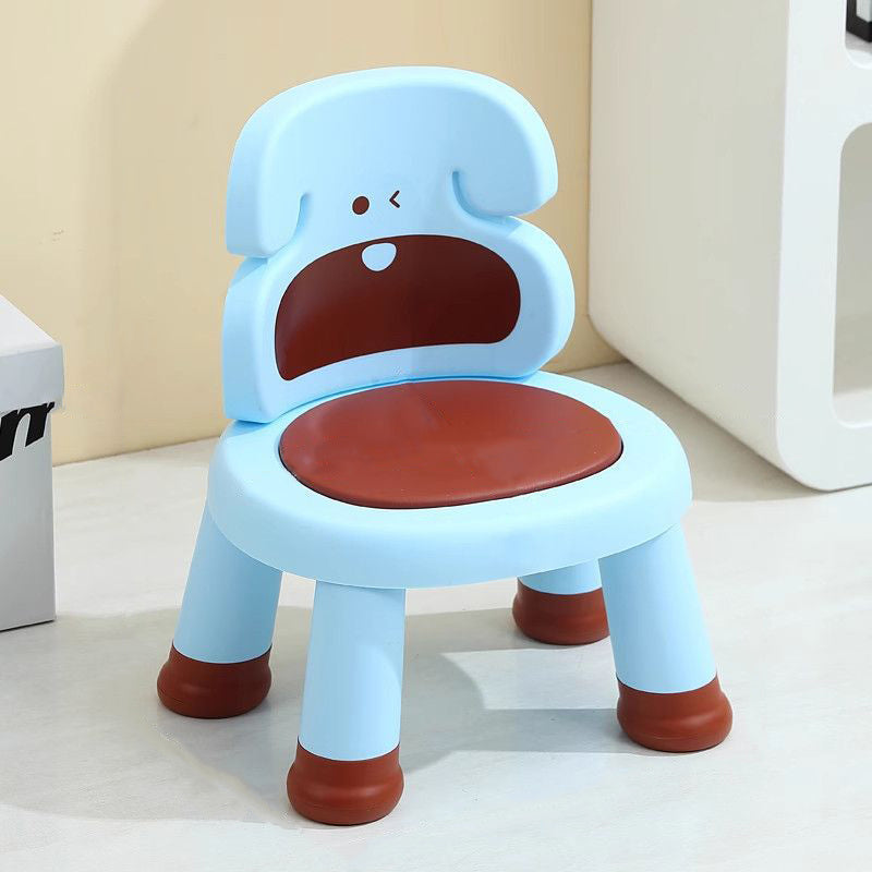 Lumendat Modern Art Deco Cartoon Dog-Shaped PP Plastic Kids Low Stool Backrest Armless For Living Room Lumendat