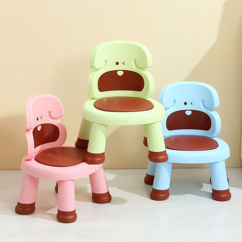 Lumendat Modern Art Deco Cartoon Dog-Shaped PP Plastic Kids Low Stool Backrest Armless For Living Room Lumendat