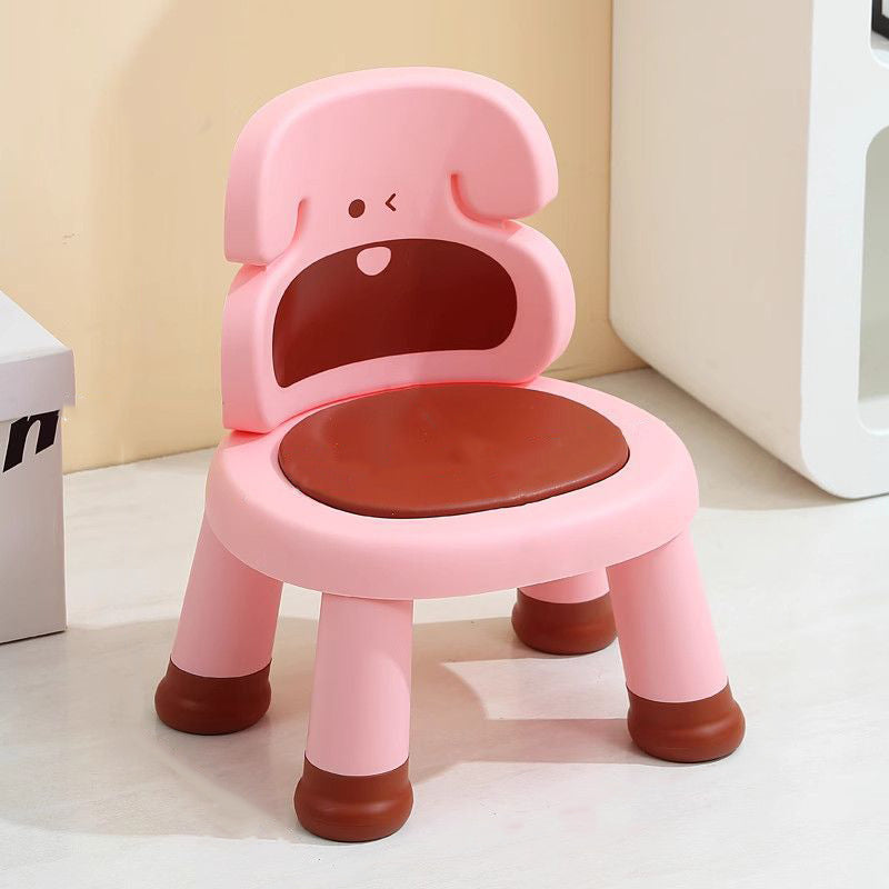 Lumendat Modern Art Deco Cartoon Dog-Shaped PP Plastic Kids Low Stool Backrest Armless For Living Room Lumendat