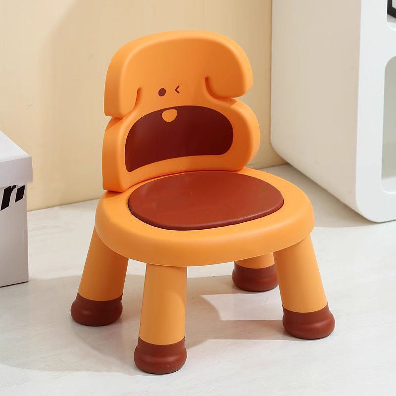 Lumendat Modern Art Deco Cartoon Dog-Shaped PP Plastic Kids Low Stool Backrest Armless For Living Room Lumendat